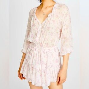 LoveShackFancy Popover mini Dress in Charm Size XS floral dainty blush 100% silk